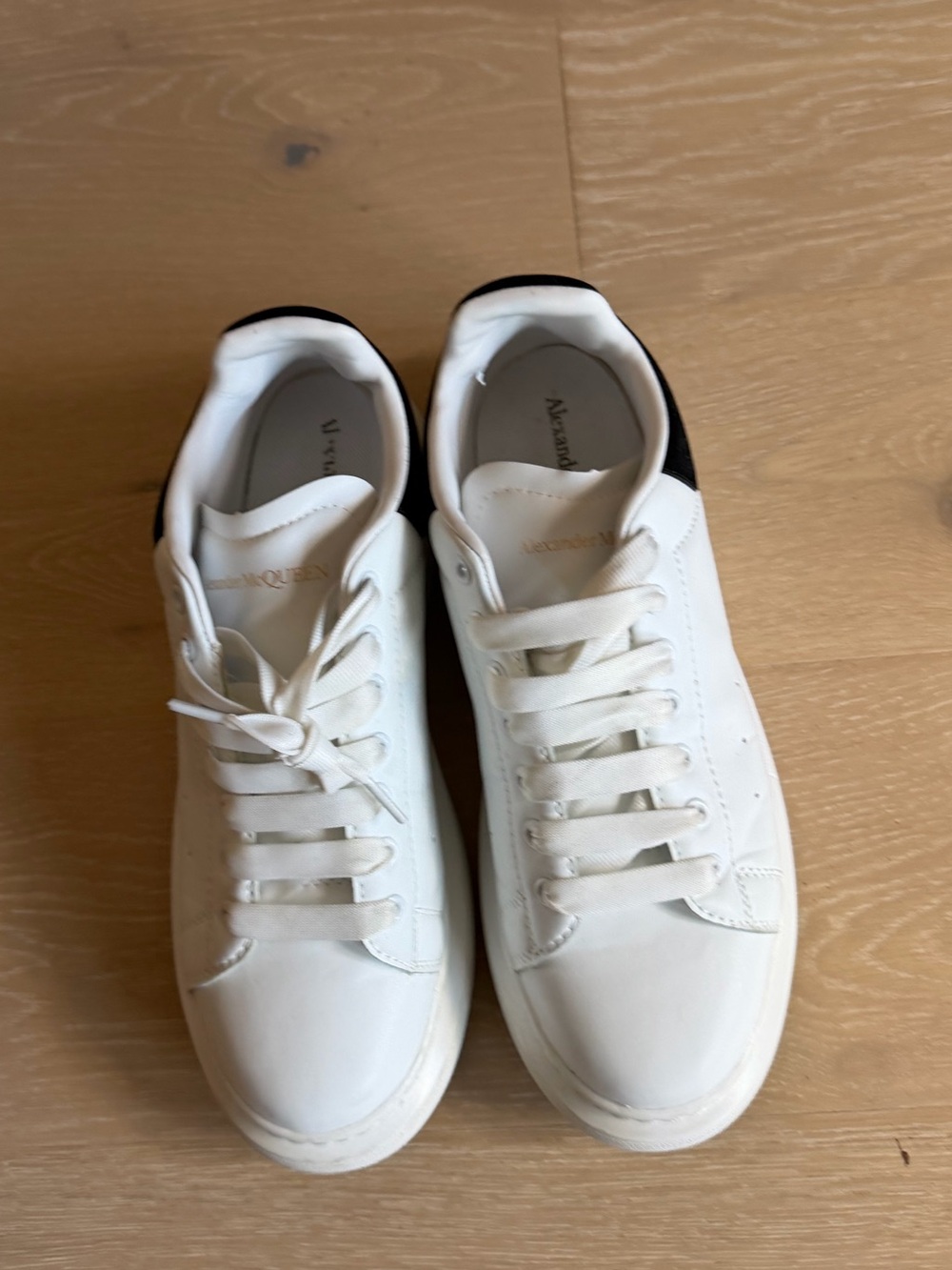 Alexander McQueen White Leather Low-Top Sneakers